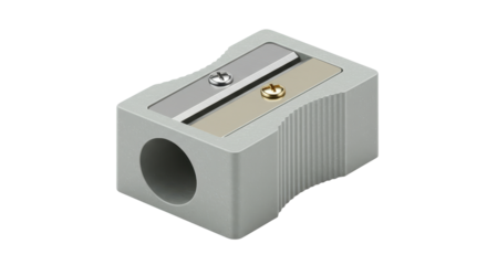 Isolated Classic Grey Pencil Sharpener for School, Office and Creative Stationery Needs