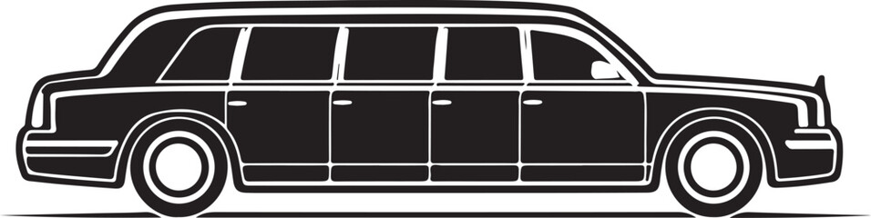 Classic black limousine silhouette