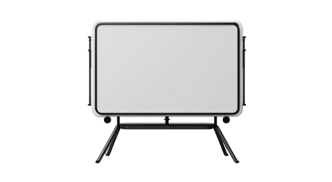 Portable whiteboard, gray/black frame, blank surface