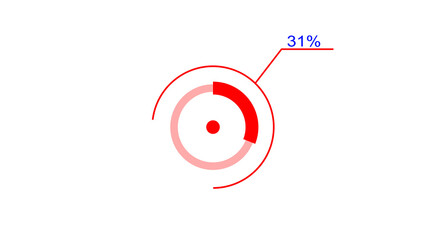 A dynamic circle loading illustration, is loading from 1 to 31 and on a black background  .