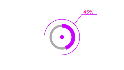 A dynamic circle loading illustration, is loading from 1 to 45 and on a black background  .