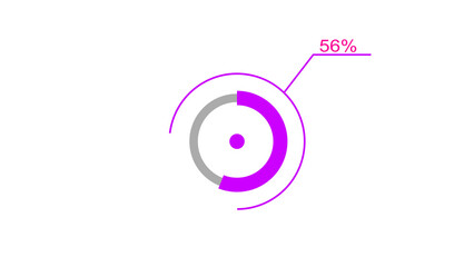 A dynamic circle loading illustration, is loading from 1 to 56 and on a black background  .