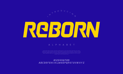 Strong and dynamic sport-inspired font design with angled cuts and bold shapes, perfect for headlines and posters