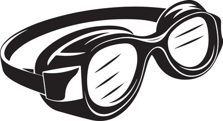 Vintage aviator goggles silhouette