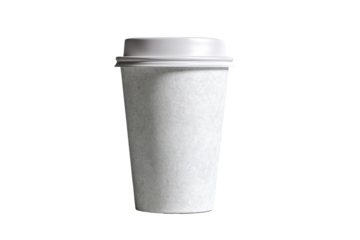 Single disposable coffee cup, white, textured