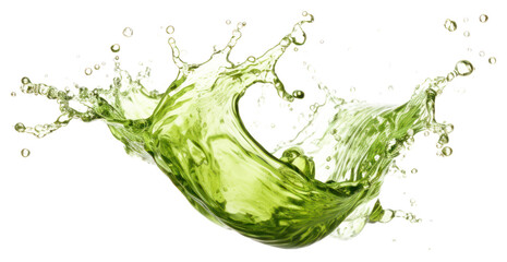 Green tea splash background abstract effect.
