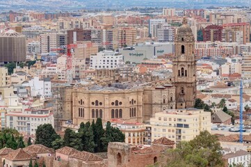 Naklejka premium centre ville et historique de Malaga en Espagne