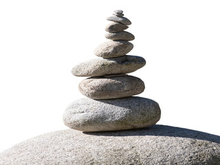 tower with stones balance and harmony isolated on white background