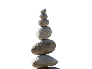 tower with stones balance and harmony isolated on white background