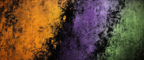 Colorful abstract background featuring gradient of orange, purple, and green hues with textured appearance, creating vibrant and dynamic visual experience
