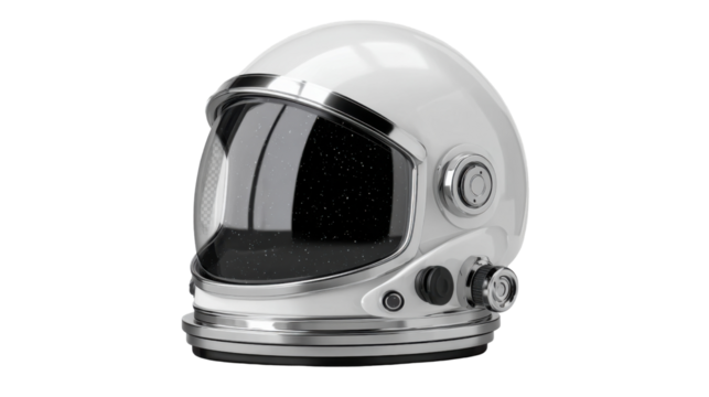 Astronaut's helmet: Captivating depiction of an astronaut's helmet, rendered with stunning detail and futuristic appeal, designed for interstellar exploration and space travel. 