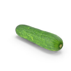 Fresh Whole Cucumber Isolated on Transparent Background