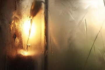 Candlelight through frosted glass