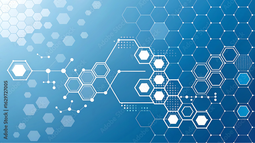 Poster geometric molecular structure network abstract background