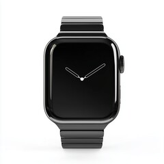 Modern black smart watch with sleek design isolated on a white background
