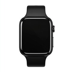 Modern black smart watch with sleek design isolated on a white background