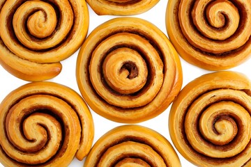 Fototapeta premium Delicious homemade cinnamon rolls baked to golden perfection