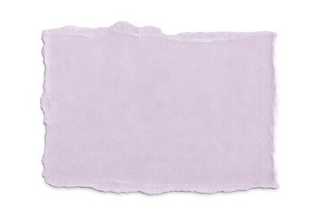 Obraz premium Light purple paper sheet ripped with uneven edges, offering clean space against transparent backdrop for graphic design placement