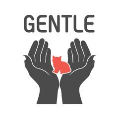 Fototapeta premium Two hands, a parent's and a child's, gently touch in a symbolic gesture of love and care, a vector illustration of human connection