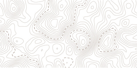 Topographic contour lines. Seamless pattern with lines Topographic map. Abstract curve grid map and topo contour map white background