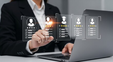 Digital Candidate Evaluation Interface with Rating and Checklist System