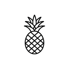 Obraz premium Simple outline drawing of a pineapple fruit