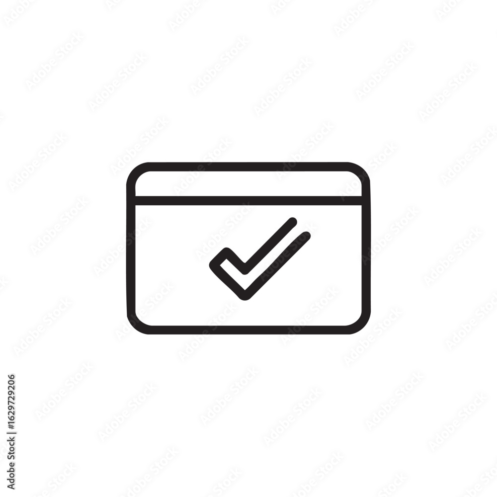 Poster an icon of a box with a checkmark inside.