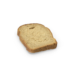 Single Slice of Bread Isolated on Transparent Background
