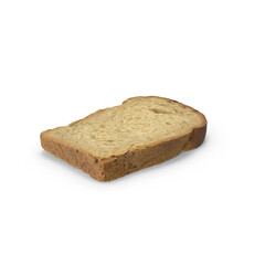 Single Slice of Bread Isolated on Transparent Background