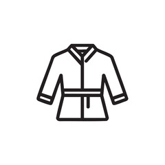 An icon of a bathrobe with a belt tied around the waist.