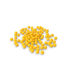 Yellow Candy Balls Isolated on Transparent Background