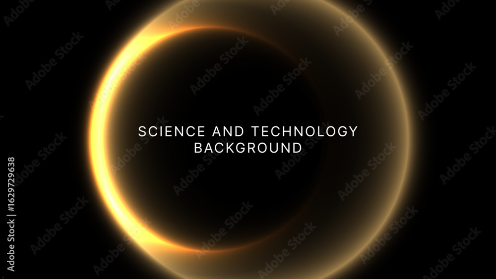 Poster glowing solar eclipse science and technology background with soft light on dark effect – perfect for
