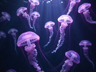 Purple Jellyfish Underwater
