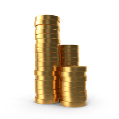 Stack of Gold Coins with Dollar Symbol Isolated on Transparent Background