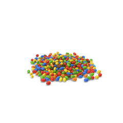 Colorful Candy Coated Chocolates Pile Isolated on Transparent Background
