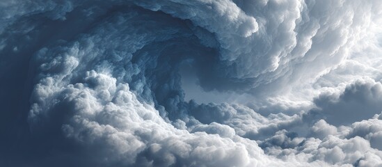 Dramatic swirling clouds