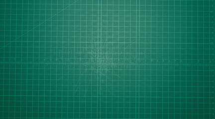Top-down view of a textured green cutting mat with a precise grid pattern, serving as a clean and useful background for design, crafts, and DIY themes.
