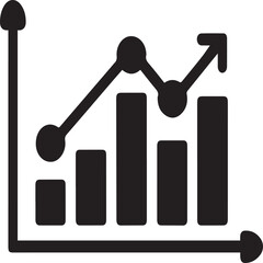 Dynamic growth chart with upward trending arrow symbolizing business success and financial progress, perfect for presentations.