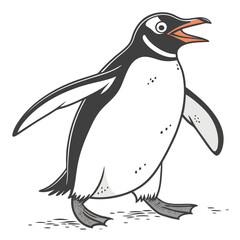 Fototapeta premium Cute cartoon penguin isolated on white background