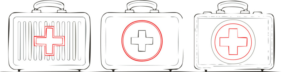 Obraz premium First Aid Kit Icon Vector Illustration.icon, aid, first aid, kit, symbol, vector, box, medicals, clip art, help, nurse, signs, silhouette, trauma, bandage, doctor, emergency, first, health,