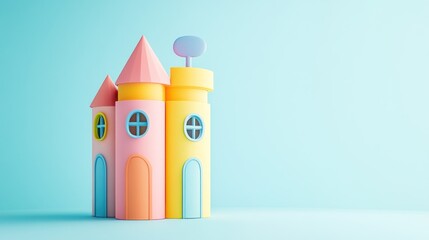 Playful pastel castle