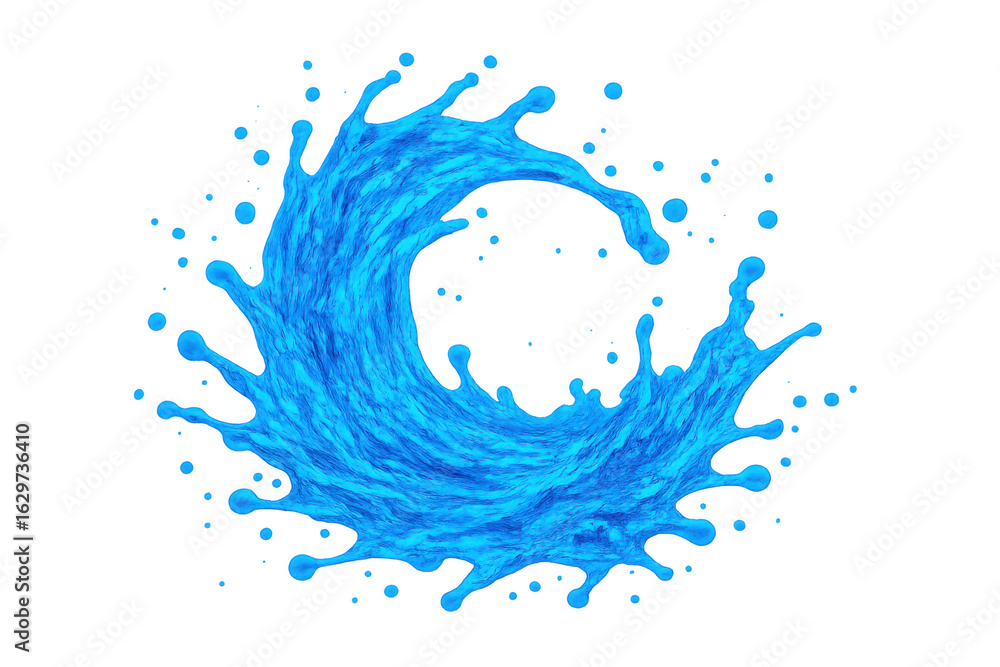 Poster circular splash of blue water creating a dynamic and refreshing visual, perfect for projects related