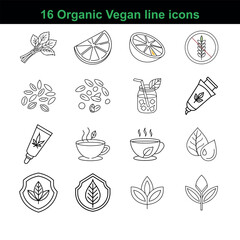 Clean Line Vegan Pack line art icon  vector illustration on white background 