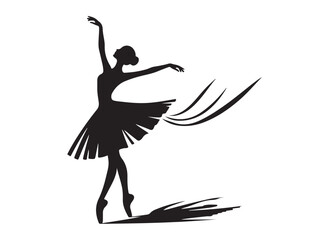 ballerina dancer logo silhouette vector design, ballet silhouette ballerina logo icon silhouette, ballerina female performance ballet pose logo silhouette logo vector silhouette on white background    © Adobe design