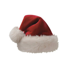Classic red santa hat with white fur trim