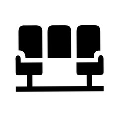 Cinema Seats Icon – Movie Theater Symbol, Auditorium Chairs, Entertainment and Seating Design 2
