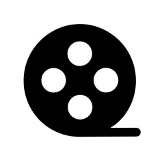 Film Reel Icon – Movie and Cinema Symbol, Video Production and Entertainment Design