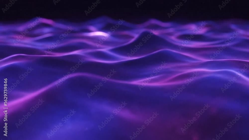 Poster wavy surface with a purple gradient smooth and abstract