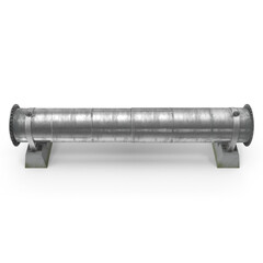 Large Industrial Metal Pipeline Isolated on Transparent Background