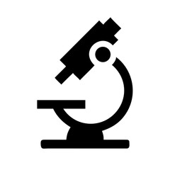Microscope Icon – Scientific Research Symbol, Laboratory Equipment and Biology Design
